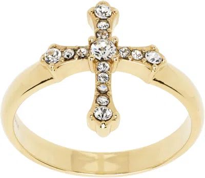 Dolce & Gabbana Gold Cross Ring In Oro