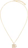 Dolce & Gabbana Gold 'dg' Logo Chain Necklace In Zoo00 Oro
