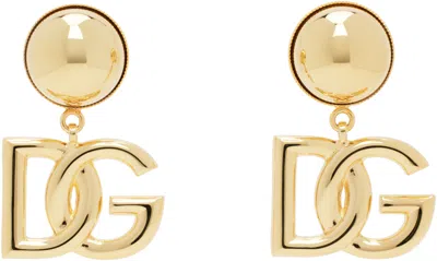 Dolce & Gabbana Pop Dg Mini Clips Earrings In Gold
