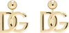 Dolce & Gabbana Gold-tone Clip-on Earrings With Dg Interlocking Logo In Brass Woman In Zoo00 Oro