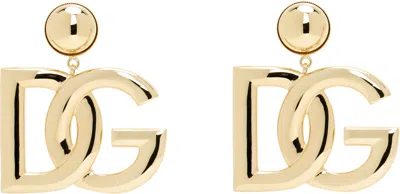 DOLCE & GABBANA GOLD 'DG' LOGO CLIP-ON EARRINGS