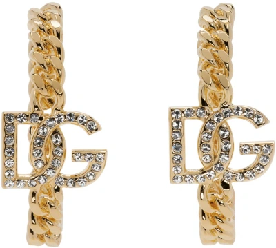 Dolce & Gabbana Gold Dg Logo Earrings In Zoo00 Oro