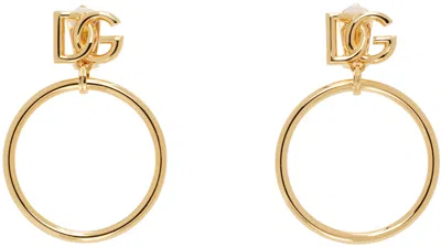 Dolce & Gabbana Gold 'dg' Logo Earrings In Zoo00 Oro