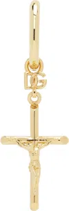Dolce & Gabbana Gold Dna Cross Single Earring In Oro