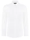 Dolce & Gabbana Slim Fit Long-sleeved Shirt In Stretch Cotton In White