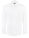 Dolce & Gabbana Slim Fit Long-sleeved Shirt In Stretch Cotton In White