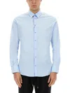 Dolce & Gabbana Long-sleeved Slim Shirt In Blue