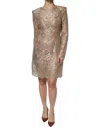 Dolce & Gabbana Gold Floral Lace A-line Sheath Mini Women's Dress In Gold