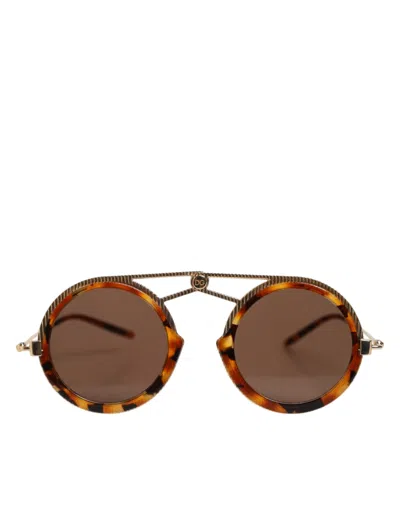 Dolce & Gabbana Gold Havana Frame Dg Fatto A Mano Eyewea Sunglasses In Brown
