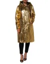 Dolce & Gabbana Gold Hooded Long Sleeves Trench Coat Jacket In Gold