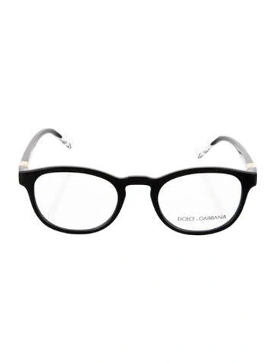 Pre-owned Dolce & Gabbana Gold Leaf Wayfarer Eyeglasses In Black