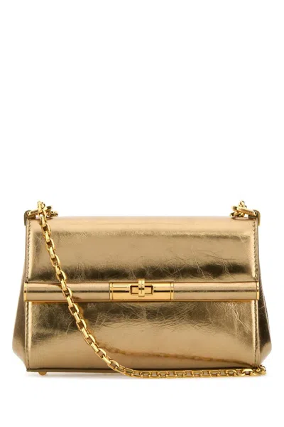 DOLCE & GABBANA GOLD LEATHER MINI MARLENE SHOULDER BAG