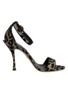Dolce & Gabbana Gold Leopard Ankle Strap Heels Sandals Shoes In Animal Print