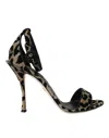 Dolce & Gabbana 110 Leopard Print Sandals In Gold