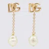 Dolce & Gabbana Dg Logo And Baroque Pearly Clip-on Earrings In Golden