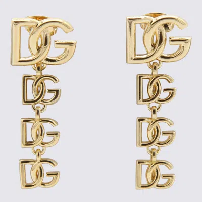 DOLCE & GABBANA DOLCE & GABBANA GOLD METAL MULTILOGO EARRINGS