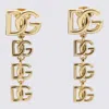 Dolce & Gabbana Gold Metal Multilogo Earrings In Golden