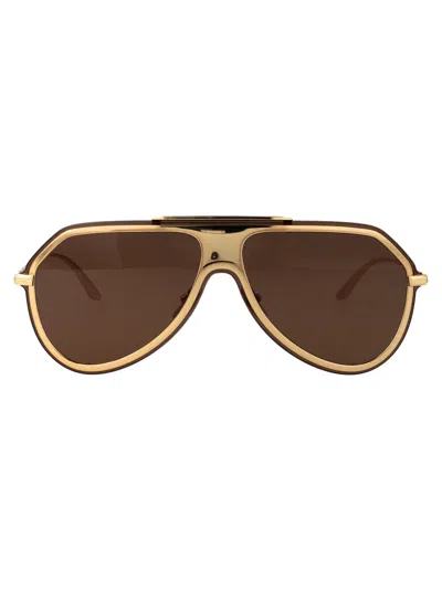 Dolce & Gabbana Gold Metal Sunglasses In Brown