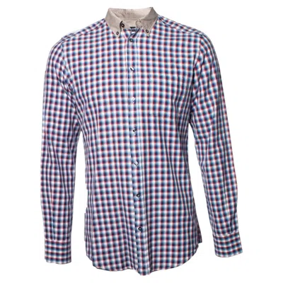 Pre-owned Dolce & Gabbana Gold, Multicolored Checkered Blouse In Gray