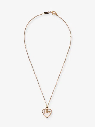 DOLCE & GABBANA GOLD NECKLACE WITH RHINESTONES