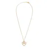 Dolce & Gabbana Heart And Logo Rhinestones Pendant Necklace Accessories In Gold