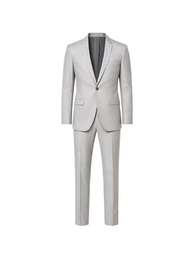 Dolce & Gabbana Gold Notched-lapel Single-breasted Suit In Gray