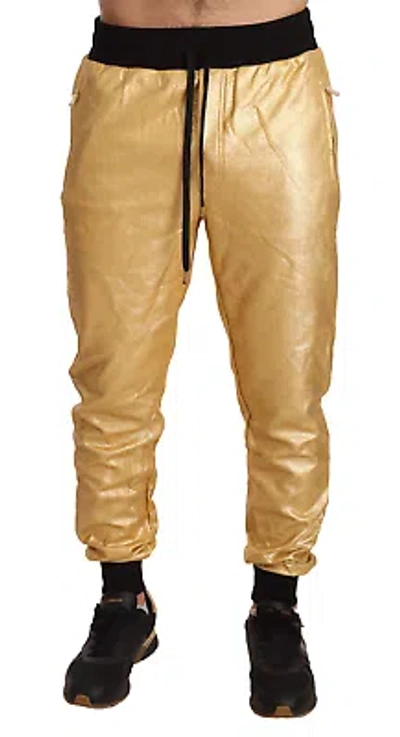 Pre-owned Dolce & Gabbana Gold Year Of The Pig Sweatpants