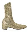 Dolce & Gabbana Elegant Mid Calf Gold Boots Exclusive Design In Gold