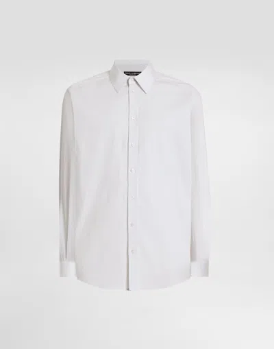 Dolce & Gabbana Gold Shirt With Microdesign In White