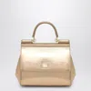 Dolce & Gabbana Gold Sicily Medium Handbag In Metal