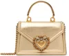 Dolce & Gabbana Small Devotion Metallic Top Handle Bag In 87503 Oro