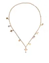 Dolce & Gabbana Gold Tone Brass Chain Religious Cross Pendant Necklace In Gold