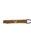 Dolce & Gabbana Gold Tone Brass Crystal Branded Tie Clip Men's Bar In Gold