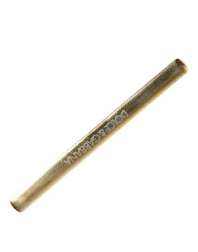 Pre-owned Dolce & Gabbana Gold Tone Brass Logo Branded Men Tie Clip Men's Bar ()