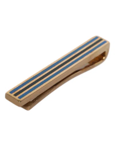 Dolce & Gabbana Gold Tone Brass Logo Branded Tie Clip Men's Bar