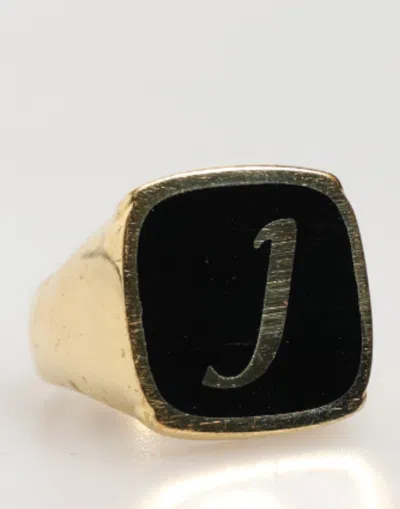Dolce & Gabbana Black Enamel Letter J Cufflink In Multi