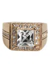 Dolce & Gabbana Gold Tone Sterling Silver 925 Crystals Ring In Gold
