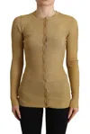 Dolce & Gabbana Gold Viscose Blend Buttons Cardigan Sweater In Brown