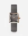 Dolce & Gabbana Gold Watch With Silk Strap Gray Female Onesize In Gray