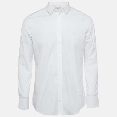Pre-owned Dolce & Gabbana Gold White Cotton Long Sleeve Button Front Shirt L