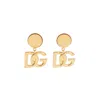 Dolce & Gabbana Dg Clips Brass Half-moon Stud Earrings In Gold