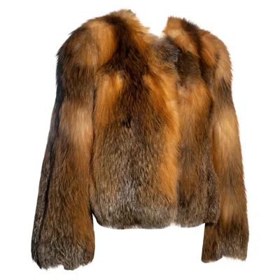Pre-owned Dolce & Gabbana Golden Fox Fur Jacket, Fw 2004 In Brown