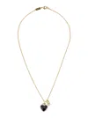 Dolce & Gabbana Gold Colored Necklace With Logo Pendant And Heart Pendant In Brass Woman In Gold