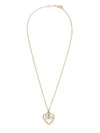 Dolce & Gabbana Heart And Logo Rhinestones Pendant Necklace Accessories In Gold