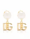 Dolce & Gabbana Logo Faux Pearl Earrings