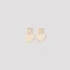 Dolce & Gabbana Heart Pendant Brass Earrings With Pearl Detail In Golden