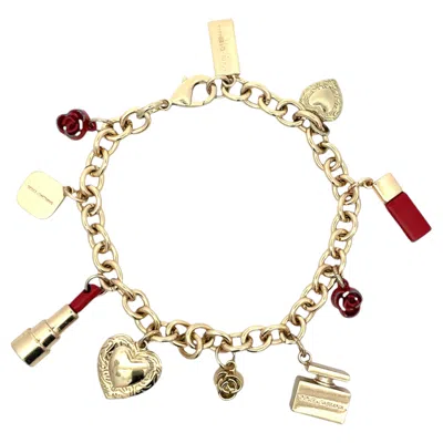 Pre-owned Dolce & Gabbana Gold-tone Vintage Chunky Multi-charm Bracelet