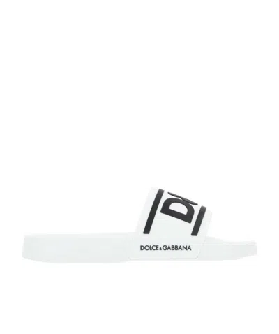 Dolce & Gabbana Gomma Pool Slides In White