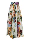 Dolce & Gabbana High-waisted Skirt With A Floral Bouquet Print In Multi