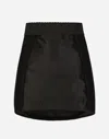Dolce & Gabbana Marquisette And Lace Mini Skirt In Black